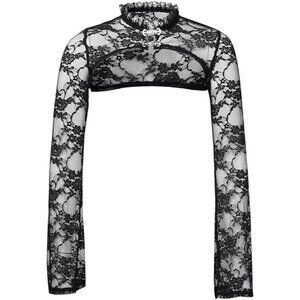 Women's Black 6 Evening Dresses Short Cardigan Top Trad Goth Shawls And Wraps